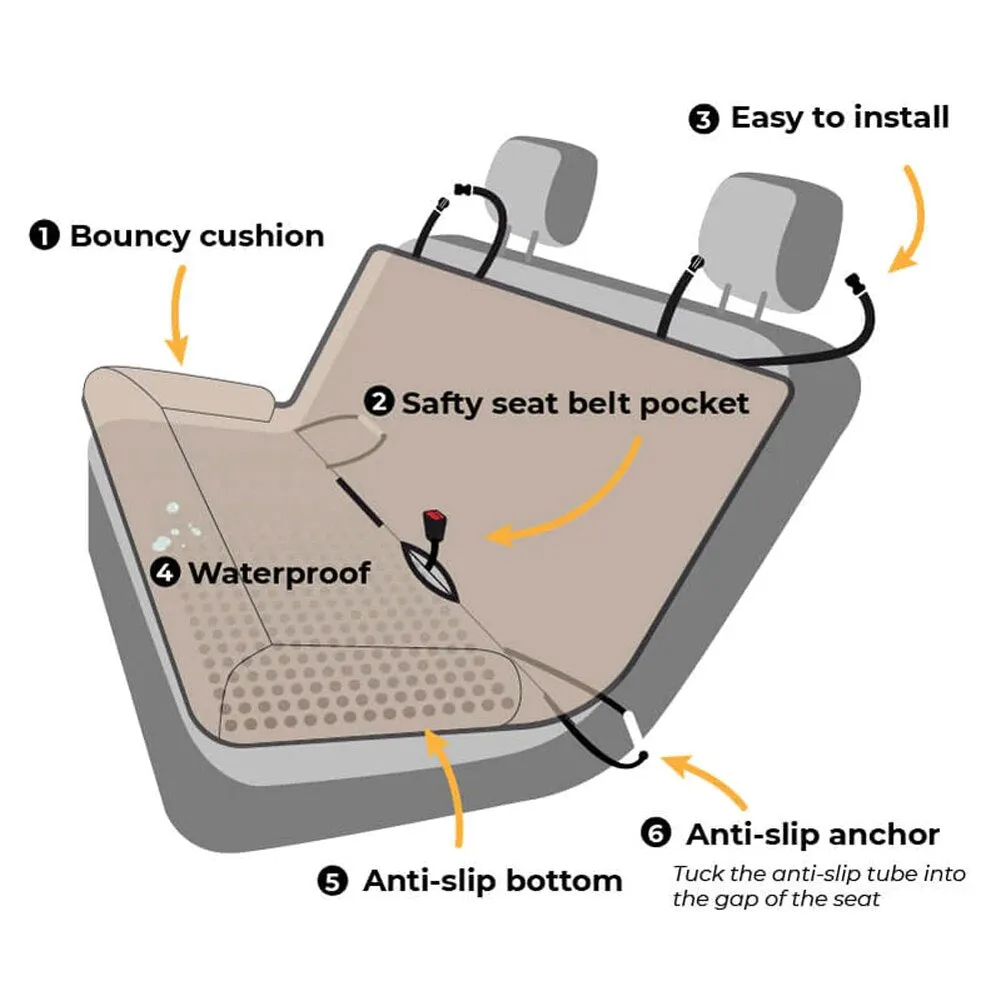 Ultimate Protection: Waterproof Dog Car Seat Cover Pad | Double-Sided Fabric Kennel | Pet Supplies Travel Car Seat Protector | Anti-Scratch Mat