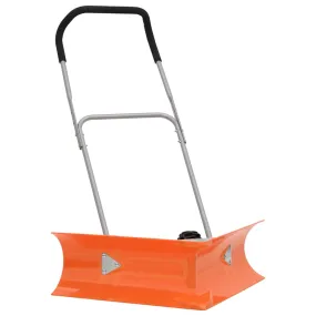 vidaXL Dual Angle Snow Shovel with Extendable Handle Orange Steel