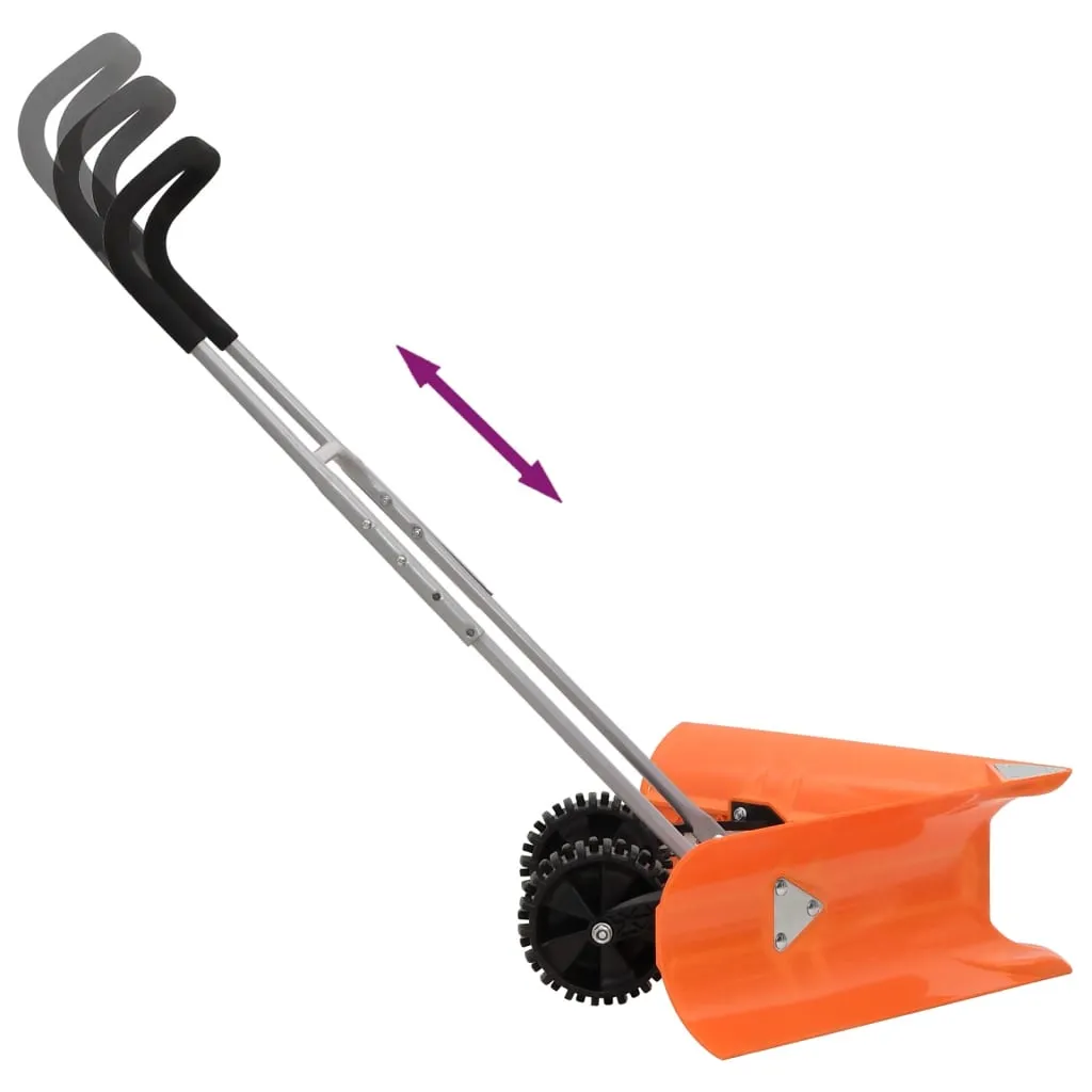 vidaXL Dual Angle Snow Shovel with Extendable Handle Orange Steel