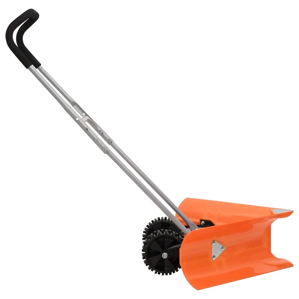 vidaXL Dual Angle Snow Shovel with Extendable Handle Orange Steel