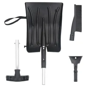 vidaXL Snow Shovel Kit 3-in-1 Black Aluminum