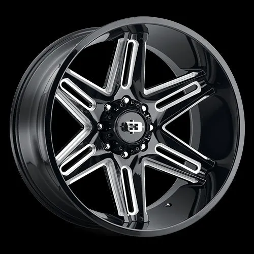 Vision Off-Road 363 Razor 20X10 6X135 -25mm Gloss Black Milled Spoke