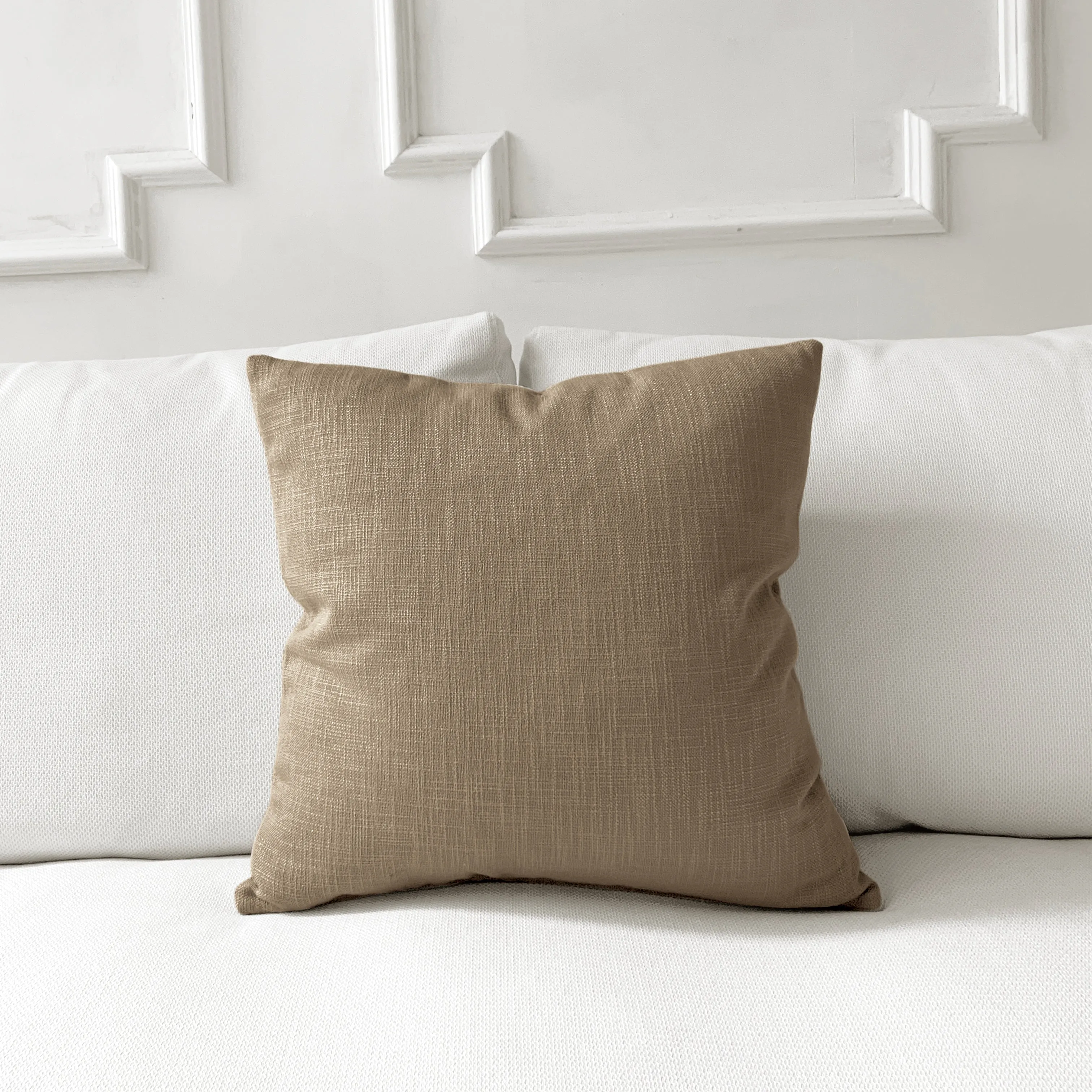 Wheat Textured Solid Throw Pillow Cover 20x20